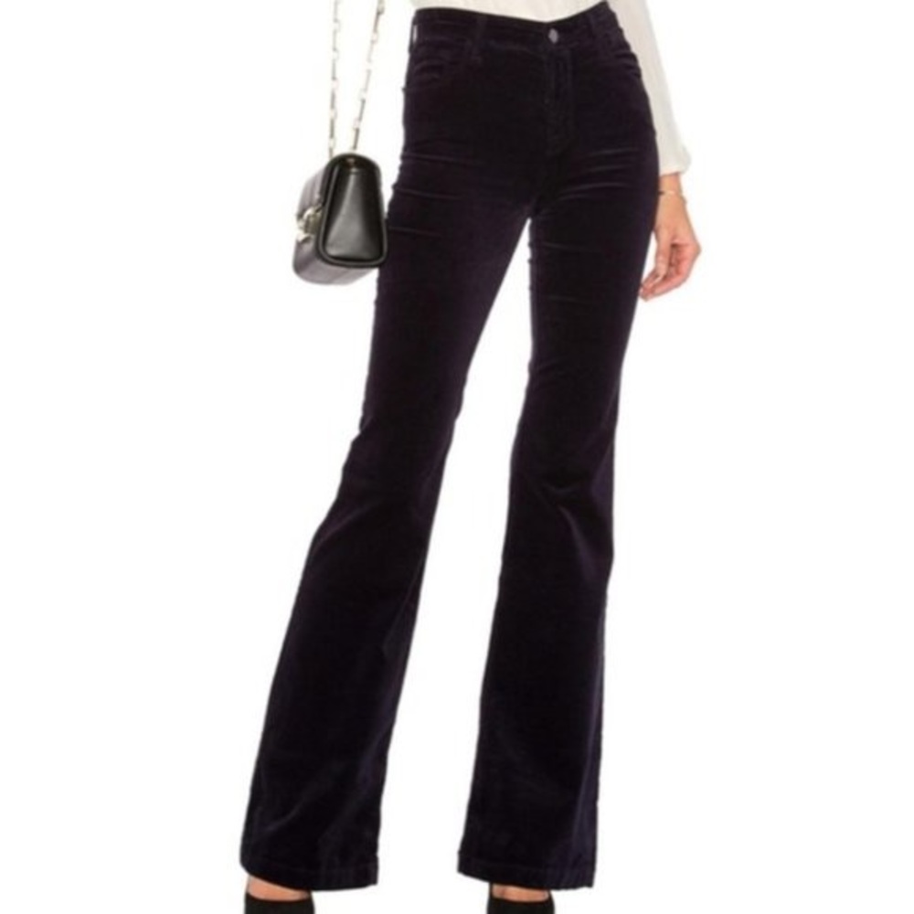 J Brand purple velvet flares